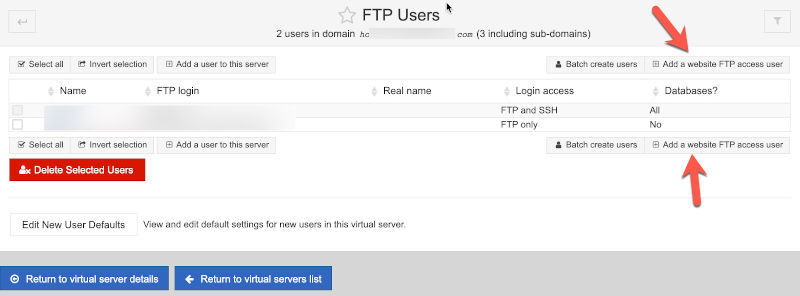 add ftp user button