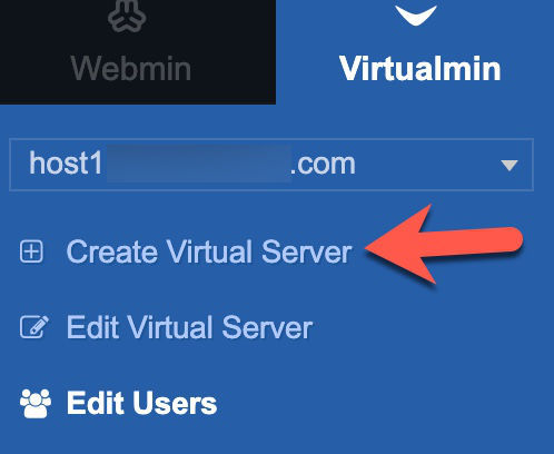 create virtualmin website
