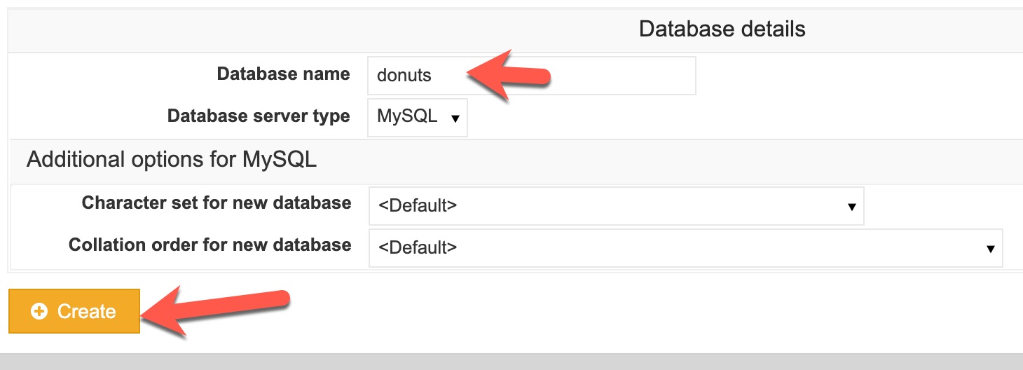 virtualmin database details